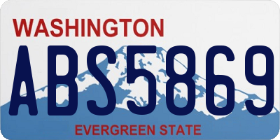 WA license plate ABS5869