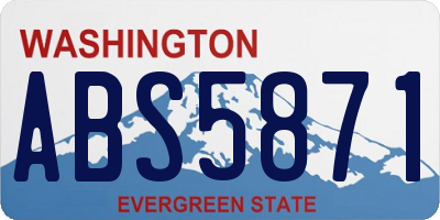 WA license plate ABS5871
