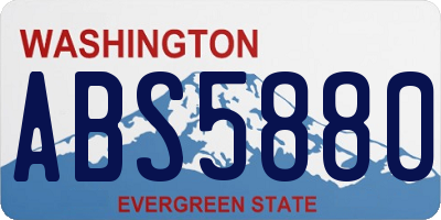WA license plate ABS5880