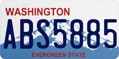 WA license plate ABS5885