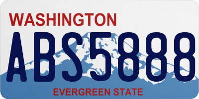 WA license plate ABS5888