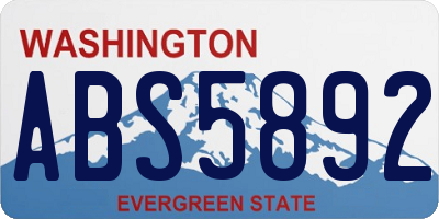 WA license plate ABS5892