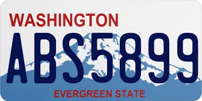 WA license plate ABS5899