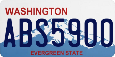 WA license plate ABS5900