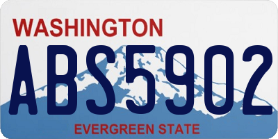 WA license plate ABS5902