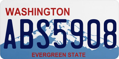 WA license plate ABS5908