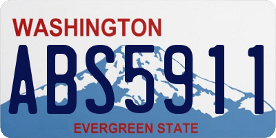 WA license plate ABS5911