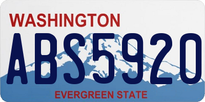 WA license plate ABS5920