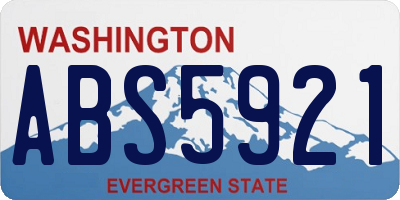 WA license plate ABS5921
