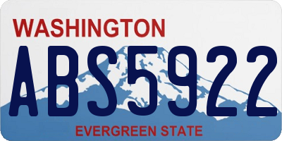 WA license plate ABS5922