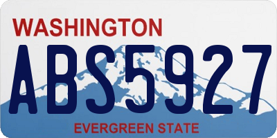 WA license plate ABS5927