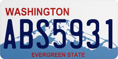 WA license plate ABS5931
