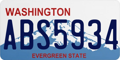 WA license plate ABS5934
