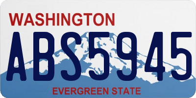 WA license plate ABS5945