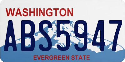 WA license plate ABS5947
