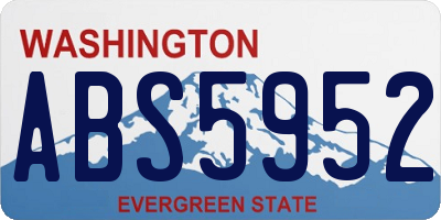 WA license plate ABS5952