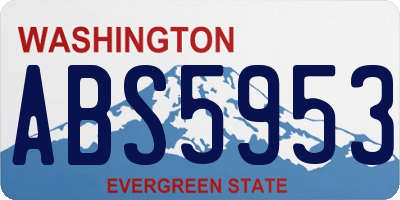 WA license plate ABS5953