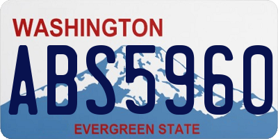 WA license plate ABS5960
