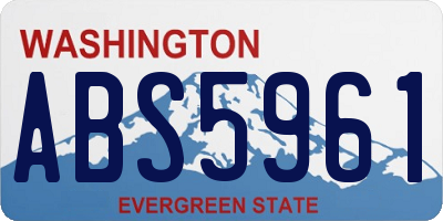 WA license plate ABS5961