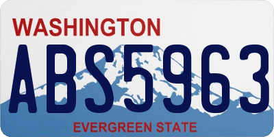 WA license plate ABS5963