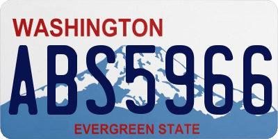 WA license plate ABS5966