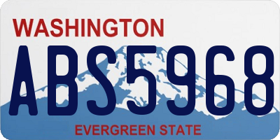 WA license plate ABS5968