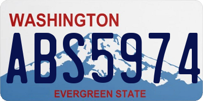 WA license plate ABS5974