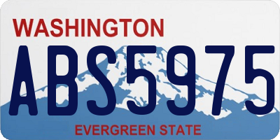 WA license plate ABS5975