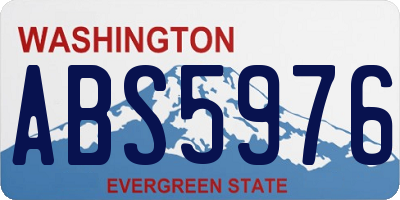 WA license plate ABS5976