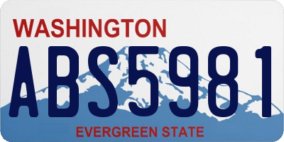 WA license plate ABS5981