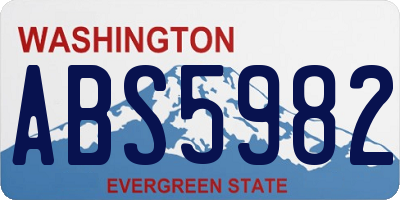 WA license plate ABS5982