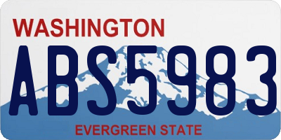 WA license plate ABS5983