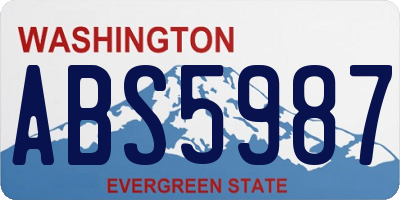 WA license plate ABS5987
