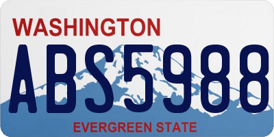 WA license plate ABS5988