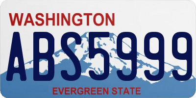 WA license plate ABS5999