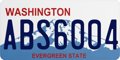 WA license plate ABS6004