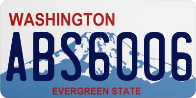WA license plate ABS6006
