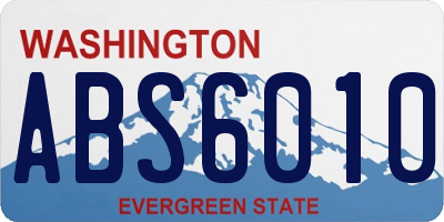 WA license plate ABS6010