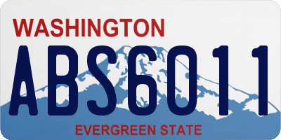 WA license plate ABS6011