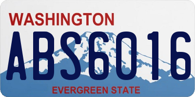 WA license plate ABS6016