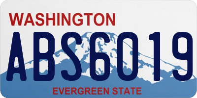 WA license plate ABS6019