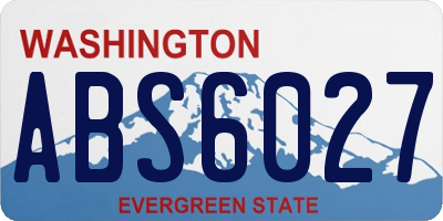 WA license plate ABS6027