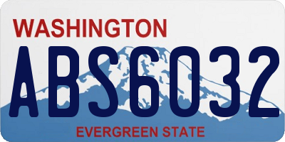 WA license plate ABS6032