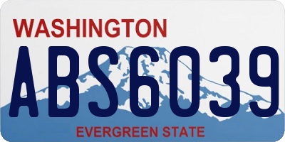 WA license plate ABS6039