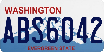 WA license plate ABS6042