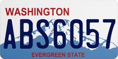 WA license plate ABS6057