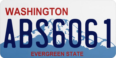 WA license plate ABS6061