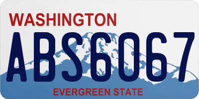 WA license plate ABS6067