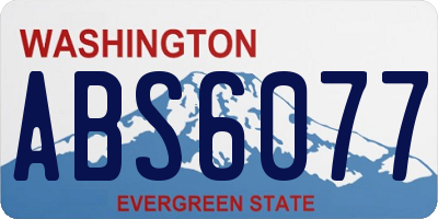 WA license plate ABS6077