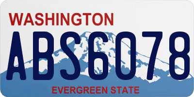 WA license plate ABS6078